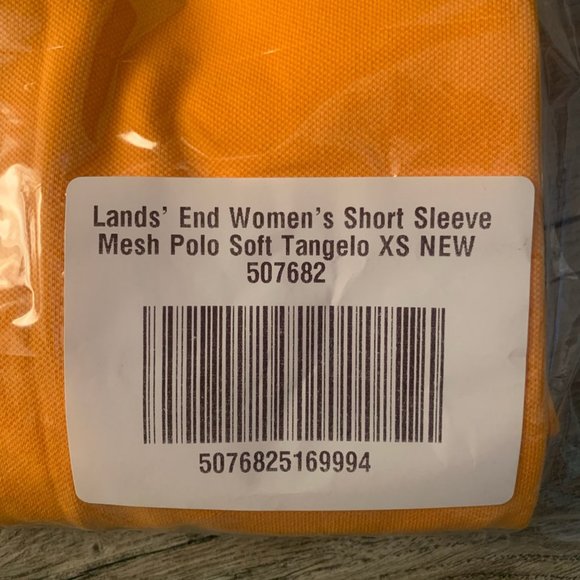 NWT LANDS' END WOMEN'S SHORT SLEEVE MESH POLO SHIRT SOFT TANGELO XS - Picture 4 of 5